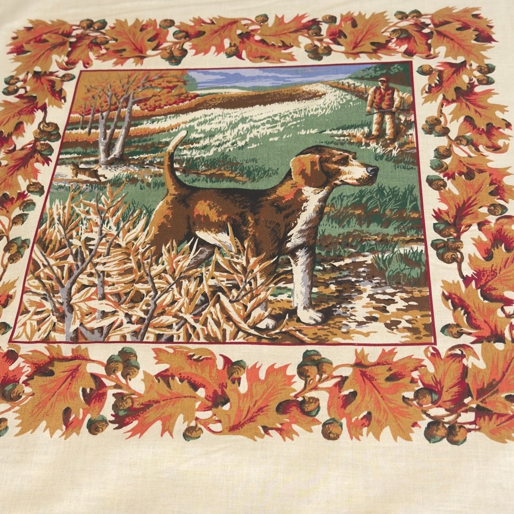 Hunting Dogs Labrador Spaniel 35"x45" Pillow Quilt Blocks Panels Cotton Leaves - Picture 4 of 9